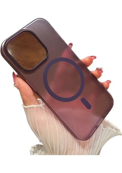 IPHONE13PRO Max Cep Telefonu Kılıfı Için Uygun Ultra Ince Buz Sisi Manyetik Emme Yarı Saydam Buzlu Parmak Izi Önleyici Apple Sert Kapak (Yurt Dışından)