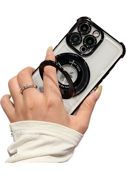Apple iPhone 14PRO Koruyucu Kılıfı Için Elektrokaplama Manyetik Braket, Elektrokaplama Düşmeye Dayanıklı Yumuşak Kabuklu Cep Telefonu Kılıfı (Yurt Dışından)