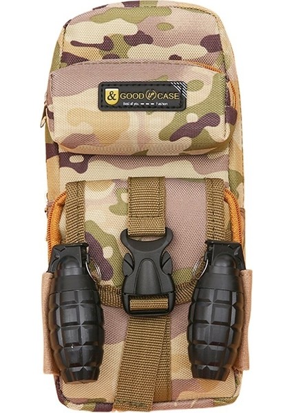 Erkek Çocukları ve Ilkokul ve Ortaokul Öğrencileri Için Kamuflaj Fermuarlı Kalem Kutusu, Tavuk Yiyen Kalem Kutusu, Çocuk Çok Katmanlı Kalem Çantası, Dikey Çöl Artı El Bombası Kalemi (Yurt Dışından)