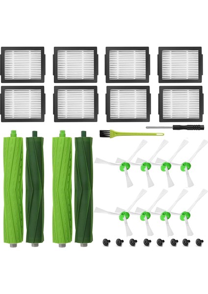 Irobot Roomba Için I7 I7+ I3 I3+ I4 I4+ I6 I6+ I8 I8+ J7 E5 E6 E7 Vakum Süpürge Ana Yan Fırça Hepa Filtre Parçaları (Yurt Dışından)