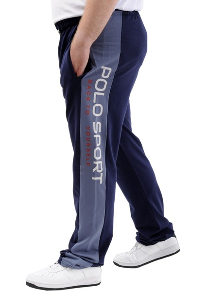 Mode Xl Büyük Beden Erkek Eşofman Altı Cepli Baskılı Sport 24516 Indigo modelleri