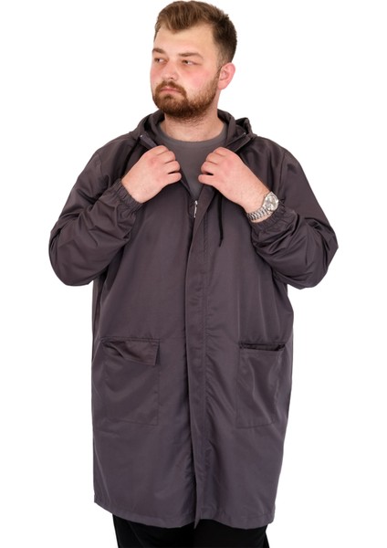 Mode Xl Büyük Beden Erkek Yağmurluk Kapşonlu 22700 Antrasit indirimleri