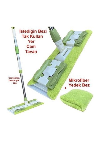 Kelepçeli Mop Paspas +1 Yedek Bezli