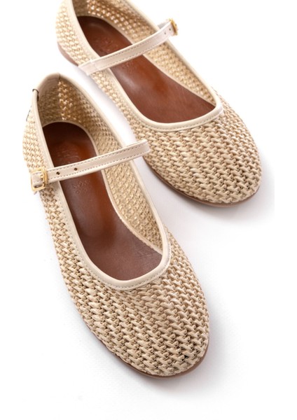 7432 Bej Fileli Toka Detaylı Günlük Kadın Babet fırsatları