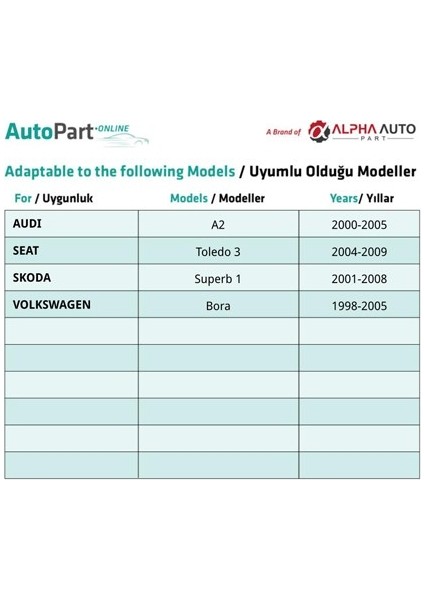 Audi, Seat, Skoda, Volkswagen Için Klips - 1 Adet modelleri