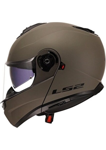 Strobe 2 Çene Açılır Kask Mat Kum Hipoalerjenik İç Pedler ile Konforlu Kullanım
