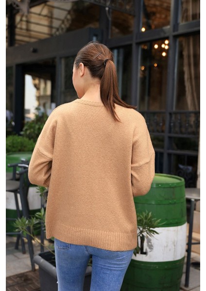 Latmos Düz Triko Kazak- Camel fırsatları