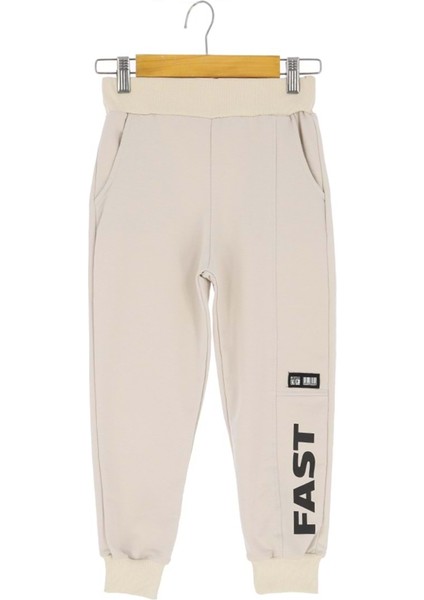 Fast Baskılı Iki Iplik Şardonsuz Eşofman Alt - Atabay - ATA30728.0 - Krem - 4 - 5 Yaş - ATA30728.0-KREM-4 - 5 Yaş Krem