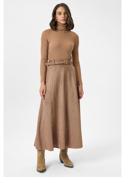 Yırtmaçlıı Uzun Süet Etek indirimleri