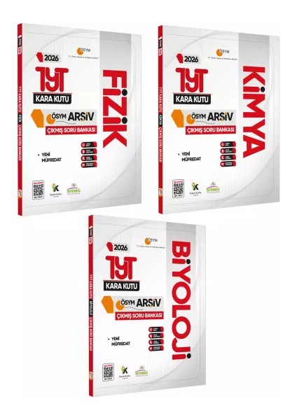2026 YKS-TYT Fizik Kimya Biyoloji (FKB) Kara Kutu Çıkmış Soru Bankası 3lü Set K. Özetli Çözümlü