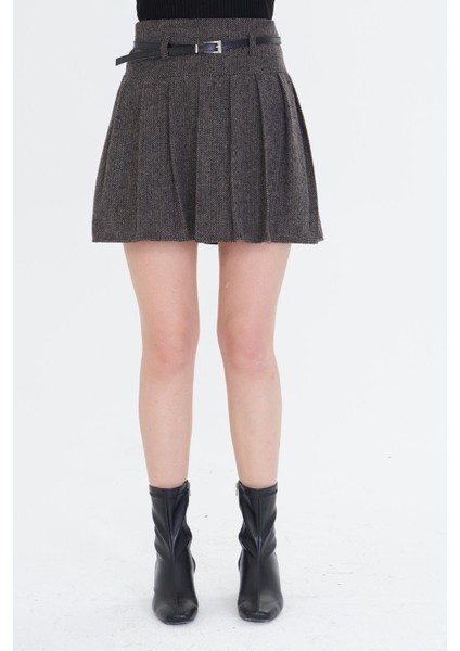 Pileli Balıksırtı Desenli Etek fırsatları