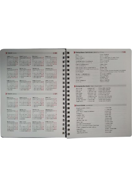 2026 Haftalık Ajanda Spiralli 20X28