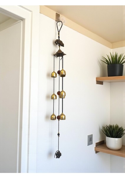 Metal Rüzgar Çanı Üç Katlı Bereket Filleri 9 Çan Feng Shui fiyatları