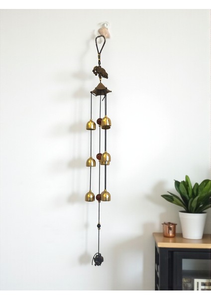 Metal Rüzgar Çanı Üç Katlı Bereket Filleri 9 Çan Feng Shui modelleri