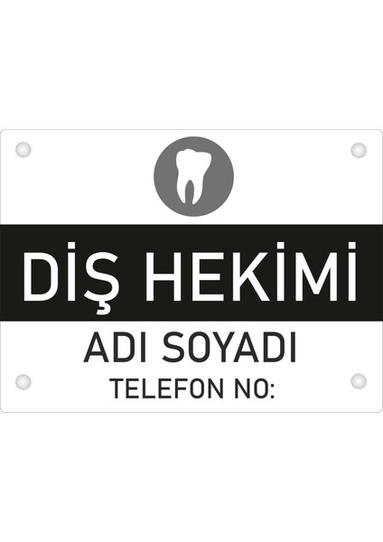 Kişiye Özel Diş Hekimi Pvc Levha 40X30 cm fiyatları
