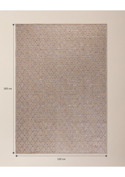 Dimanche Halı - Renkli - 120X180 cm