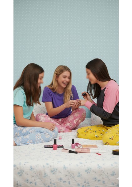 Beyaz Papatya Kalp Desenli Pembe Kumaş Pijama Alt -BK1000021 fiyatları