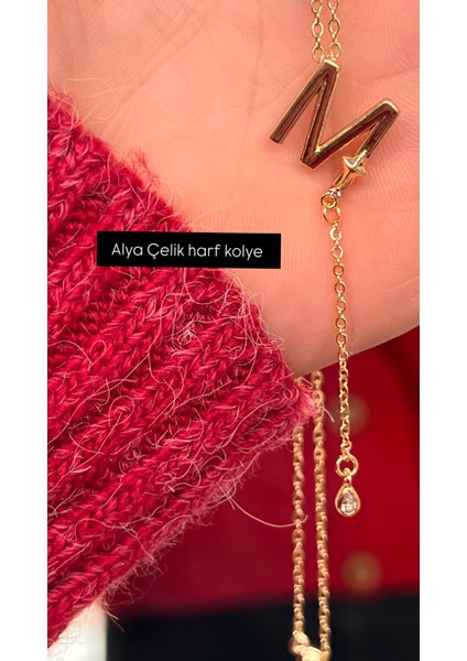 Alya Uzak Şehir Harf Kolye Çelik Zincir Model Çelik kolye modelleri