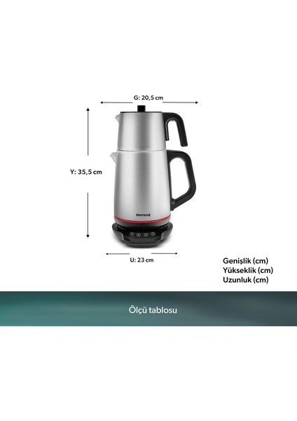 1708 Royaltea Paslanmaz Çelik Konuşan Çay Makinesi Inox-Siyah 1800 W fiyatları