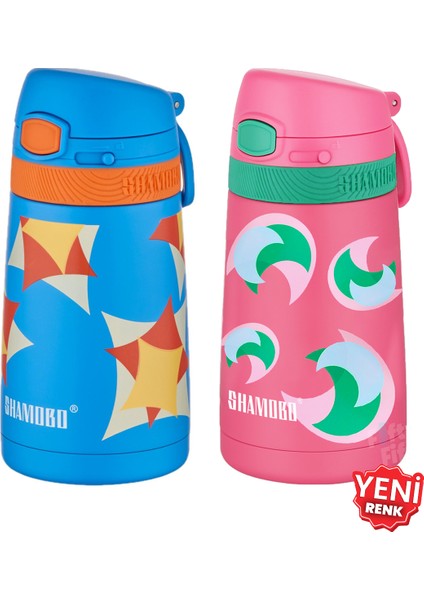 2li Set Pipetli Çelik Termos 350ML -6 Saat Isı Yalıtımı-