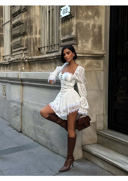 Nora Dantel & Saten Detaylı Elbise fırsatları