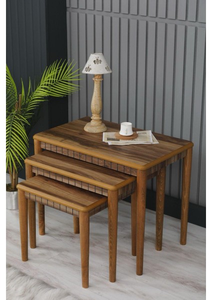3 Lü Luna Mdf Zigon Sehpa Takımı ,modern 3lü Sehpa ,