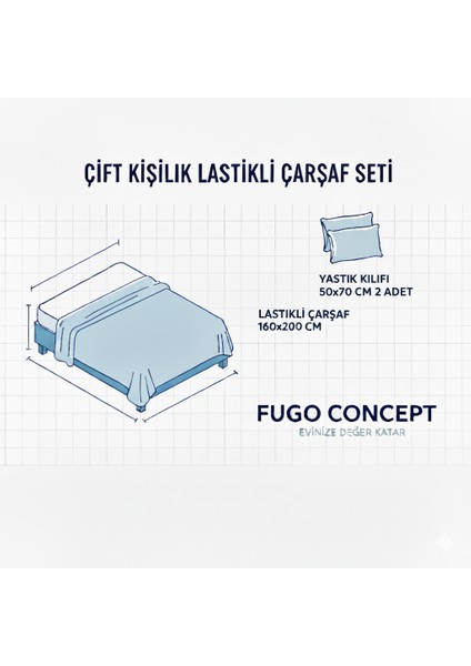 Lastikli Çift Kişilik Çarşaf Takımı (2ADET Adetyastık Kılıfı) fiyatları