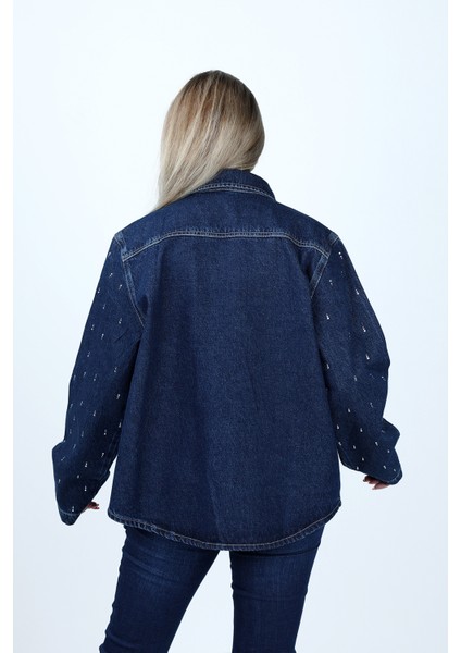 Denim Taşlı Gömlek modelleri