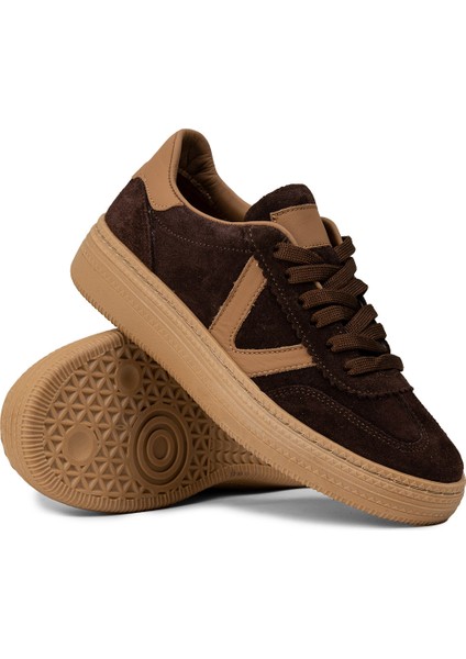 Kadın Hakiki Süet Kahverengi Sneaker Ayakkabı - N0170ZKHVC01 modelleri