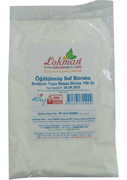 Öğütülmüş Saf Boraks Sodyum Tuzu Beyaz Borax 100 gr fiyatları