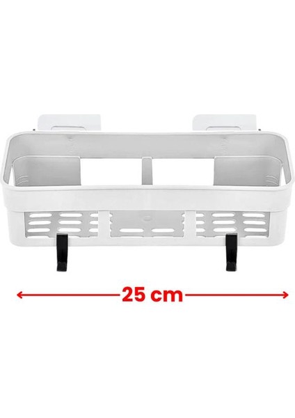 2 Adet Yapışkanlı Plastik Raf, Delme Vida Gerektirmeyen Banyo Duş Şampuan Mutfak Baharat Rafı Beyaz fiyatları