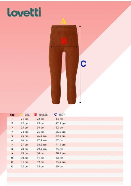 Nar Çiçeği Kız Çocuk Cepli Fitilli Kadife Tayt