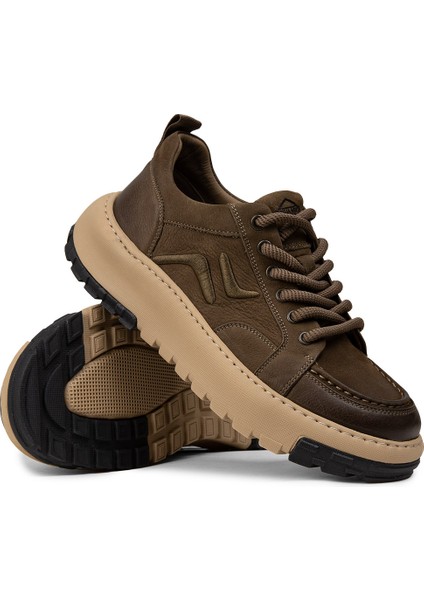 Erkek Hakiki Süet Haki Sneaker Ayakkabı - 25552MHAKC01 modelleri