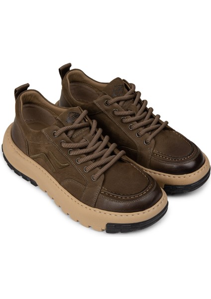 Erkek Hakiki Süet Haki Sneaker Ayakkabı - 25552MHAKC01 fırsatları