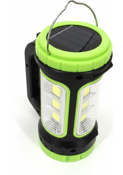 Güneş Enerjili Kamp Feneri 4 Modlu, USB Şarjlı Sabit Fokus Aydınlatma