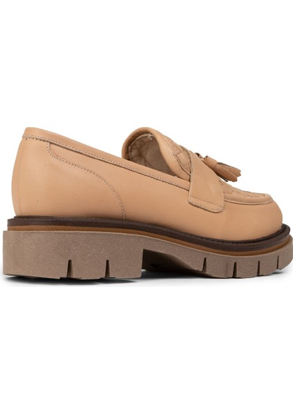 Kadın Bej Hakiki Deri Loafer Ayakkabı - F2267ZPDRE01 fiyatları