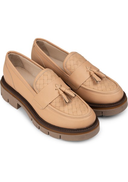 Kadın Bej Hakiki Deri Loafer Ayakkabı - F2267ZPDRE01 fırsatları