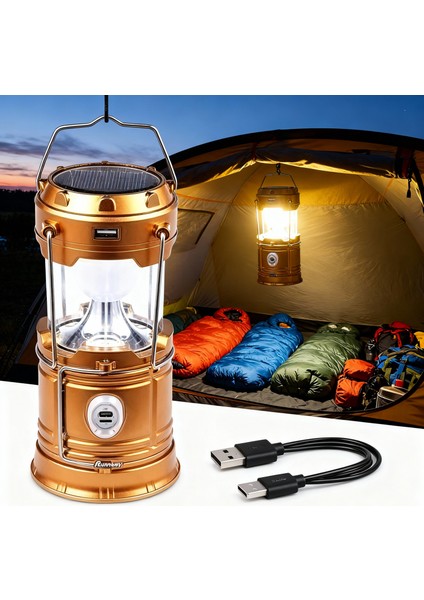 Güneş Enerjili Kamp Feneri Powerbank Özellikli 16 Saat Aydınlatma fiyatları