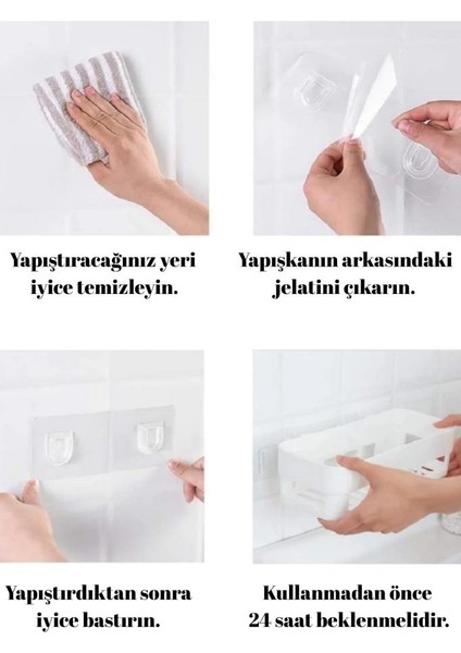 2 Adet Yapışkanlı Plastik Raf, Delme Vida Gerektirmeyen Banyo Duş Şampuan Mutfak Baharat Rafı Gri indirimleri