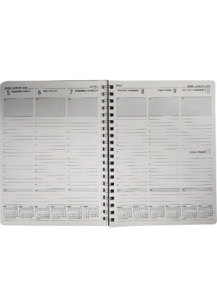 2026 Haftalık Ajanda Spiralli 20X28 fiyatları