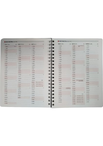 2026 Haftalık Ajanda Spiralli 20X28