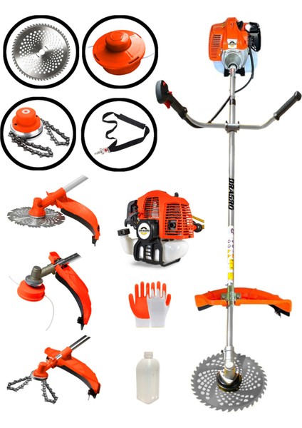 Profesyonel 2 Zamanlı Yan Tipi Benzinli Motorlu Tırpan Ot Çim Çayır Biçme Kesme Makinesi