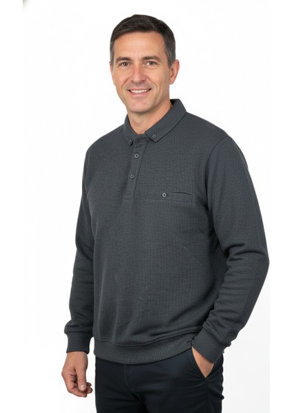 Erkek Kışlık Kazak Polo Yaka Oxford Fleto Cepli Dokulu Rahat Kesim Tam Kalıp fiyatları