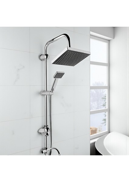 Manor Robot Duş Seti Tam Takım Parlak Krom Standart Yağmurlama Başlık Sabunluklu Vidalı Duş Sistemi fırsatları