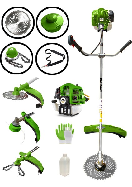 Profesyonel 2 Zamanlı Yan Tipi Benzinli Motorlu Tırpan Ot Çim Çayır Biçme Kesme Makinesi