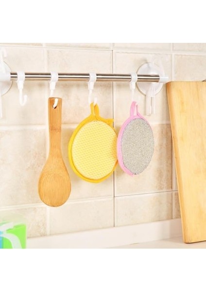 Çift Taraflı Bulaşık Süngeri Yuvarlak Tasarımlı Asılabilir Lekeler ve Inatçı Kirler Için Özel Yüzey modelleri