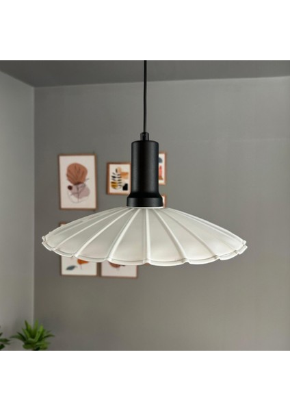 Risso Beyaz Metal Büyük Avize Siyah Fener Başlık Tekli Rustik Cafe Mutfak Modern Sarkıt Aydınlatma