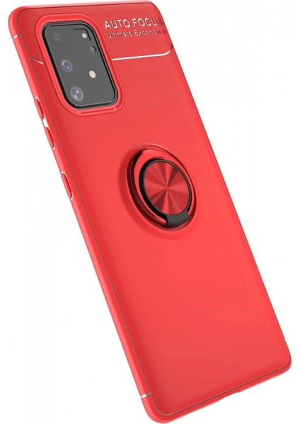Samsung Galaxy A91 / S10 Lite Kılıf Range Yüzüklü Silikon - Kırmızı
