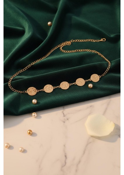 439 Yuvarlak Tokalı Zincir Kemer Gold