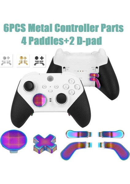 Xbox One Series 2 Için 6pcs Metal Denetleyici Parçaları 4 Kürekler 2 D-Pad Oyun Değiştirme Kontrolör Bileşeni Set D (Yurt Dışından) fiyatları